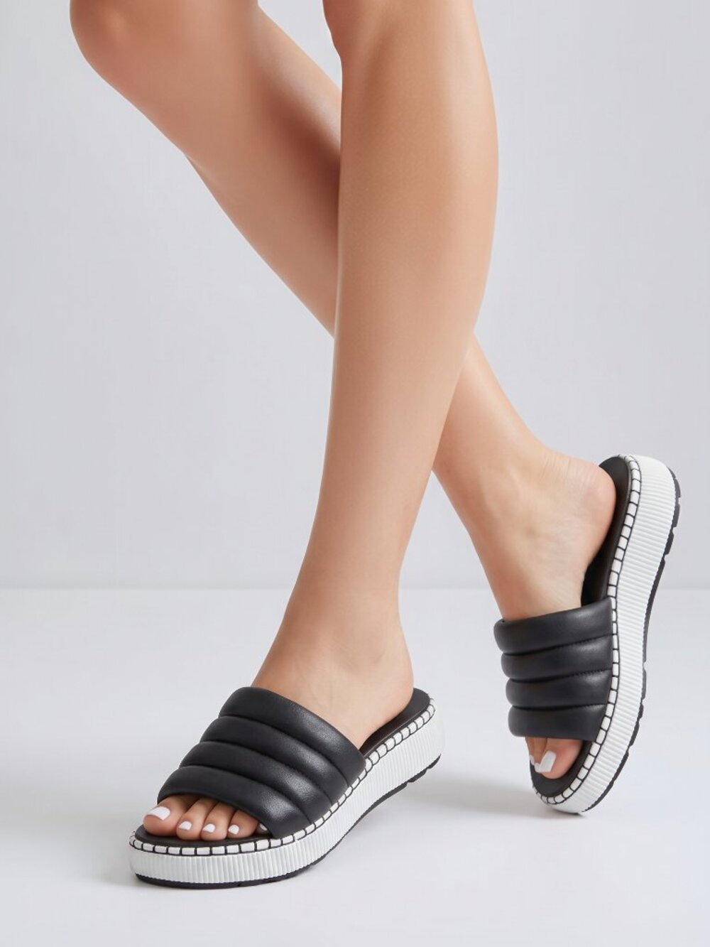 Cougar Padded Platform Slide Sandals Size 8.5